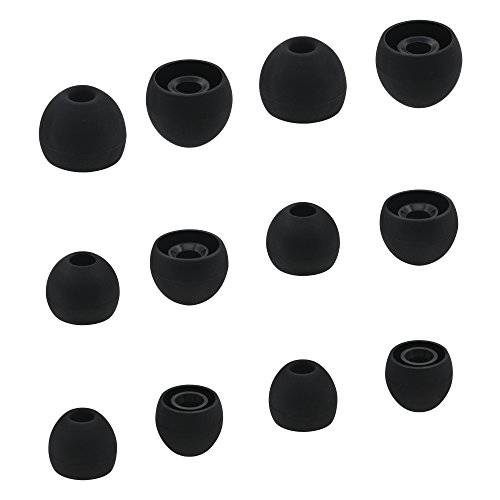 ALXCD 이어팁 for 소니 In-이어 헤드폰 (S/ M/ L) 6 Pair 실리콘 교체용 이어팁 Cushion, 호환 for 소니 MDR XBA Series In-Ear 헤드폰,헤드셋 MDR-XB50AP XBA-H1 etc.[Black/ White]