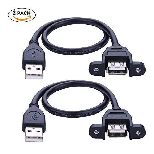 USB 연장 케이블 - iGreely 2Pack 1Ft/ 30cm USB 2.0 Panel-Mount Type A Male to Type A Female 케이블