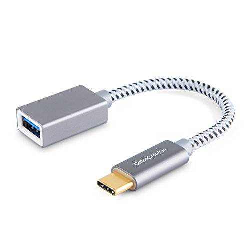 CableCreation USB-C to USB 어댑터 [2-Pack], 0.5ft USB-C to USB-A 3.0 Female 어댑터 OTG (on-the-go) 케이블, 호환가능한 with 맥북 (Pro), 갤럭시 S10 S9 S8, Pixel 3 XL, 에센셜 폰 etc. 공간 그레이