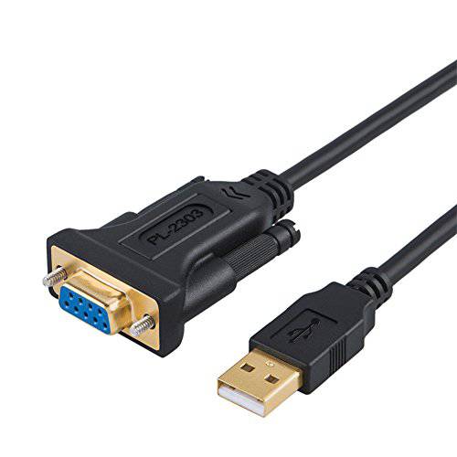 USB to RS232 Serial 어댑터 PL2303 칩셋, CableCreation 10 FT USB to DB9 핀 Female 컨버터, 변환기 케이블 Cashier 레지스터, 모뎀, 스캐너, 디지털 카메라, CNC etc, 블랙