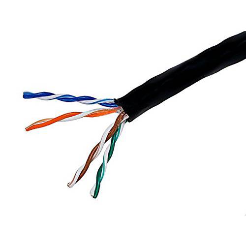 Monoprice 1000FT 24AWG Cat5e 350MHz UTP Solid, Riser Rated (CMR), 벌크, 대용량 랜포트 베어 Copper 케이블 - Blue