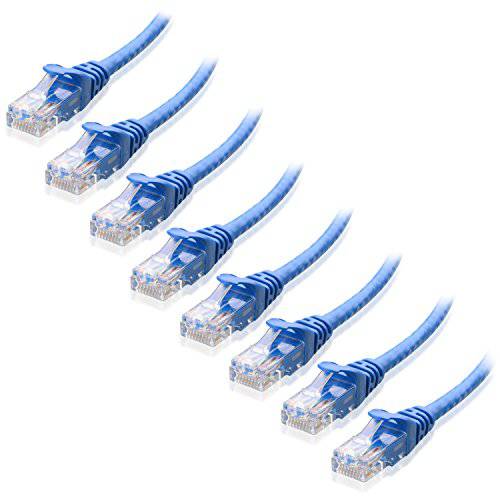 CableMatters 8-Pack Snagless 숏 Cat5e 랜선, 랜 케이블 (Cat5e 케이블, Cat 5e Cable) 인 Blue 5 ft
