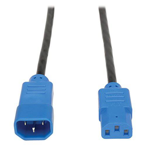 Tripp Lite 스탠다드 컴퓨터 파워 연장 케이블 10A, 18AWG (IEC-320-C14 to IEC-320-C13 with Blue Plugs) 4-ft.(P004-004-BL)