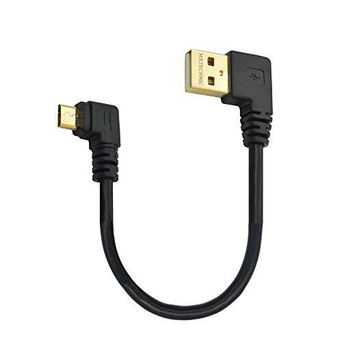 3Pcs 숏 USB 고속 충전 케이블 90 도 미니 USB 케이블 직각 고속 USB 2.0 케이블 충전 케이블 Data 충전 케이블 for 차량용 보조배터리, 파워뱅크 안드로이드 휴대폰, 스마트폰 6 Inch 블랙