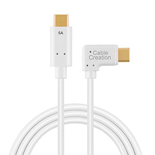 앵글 USB C to USB C Cable5A 고속 Charging, CableCreation 100W PD 90 도 USB Type C 케이블, 호환가능한 with New MacBook(Pro), 구글 ChromeBook Pixel, 갤럭시 S20, S20+, S20 Ultra, Note 10, 블랙