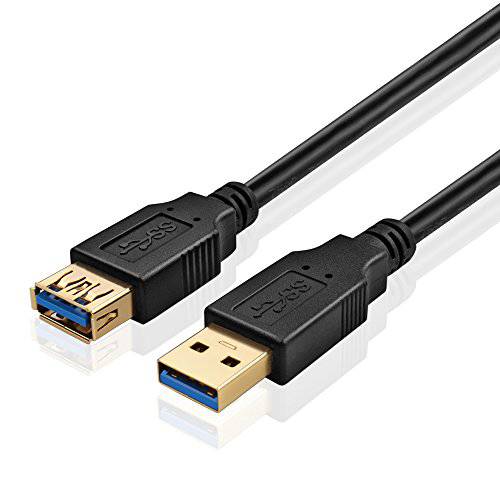 TNP USB 3.0 연장 케이블 (15 피트) - 초고속 USB 3.0 Type A Male to Female 연장 M/ F Bi-Directional 커넥터 어댑터 와이어 케이블 마개 Jack for Data 전송 동조&  요금 - 블랙