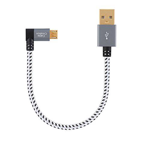 CableCreation [2-Pack 10 Feet 직각 미니 USB 2.0 Braided 케이블, 90 도 버티컬 우 USB 2.0 A Male to 미니 USB Male with Aluminium 케이스, 3 Meters, 공간 그레이