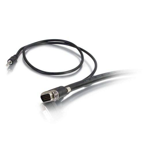 C2G 50228 VGA+ 3.5mm 스테레오 오디오 and 화상 케이블 M/ M, In-Wall CMG-Rated, 블랙 (25 Feet, 7.62 Meters)