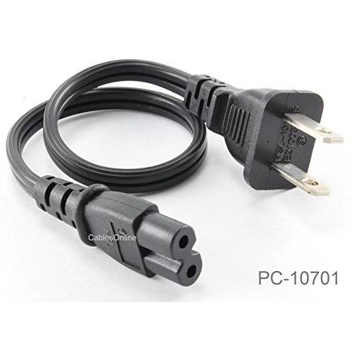 CablesOnline, 5-Pack 1ft 2-Prong Figure-8 교체용 Non-Polarized 컴퓨터 파워 케이블 케이블, PC-10701-5