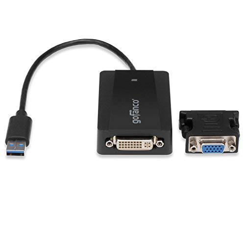 gofanco USB 3.0 to HDMI or DVI 화상 그래픽 카드 어댑터 for 다양한 모니터 w/ 오디오 Up to 2560x1440 for 윈도우&  맥 Systems Using DisplayLink [Includes HDMI-to-DVI 컨버터 Part] (USB3HDMI)
