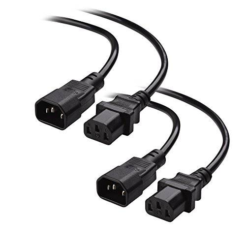 Cable Matters 2-Pack 컴퓨터 to PDU 파워 연장 케이블, 파워 연장 케이블 (IEC C14 to IEC C13 PDU 파워 케이블) 6 Feet