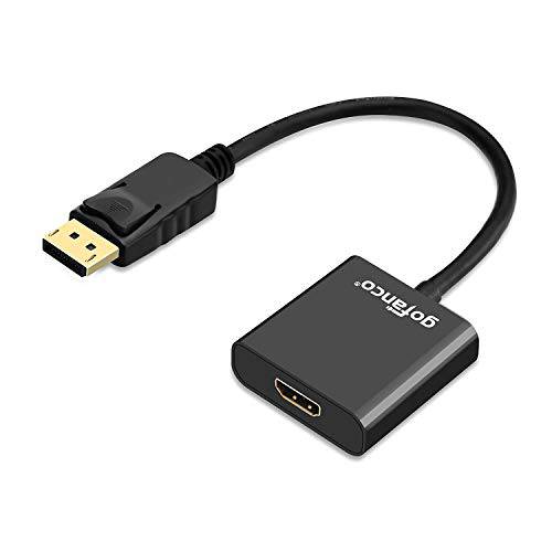 gofanco DisplayPort,DP,DP to HDMI 어댑터 컨버터 동글 1080P - 남성 to Female DP to HDMI for DisplayPort,DP Enabled 데스크탑 and 노트북 to 연결 to HDTV/ HDMI 디스플레이 - 블랙 (DPHDMID)