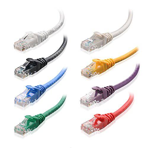 CableMatters 8-Color Combo Snagless 숏 Cat5e 랜선, 랜 케이블 (Cat5e 케이블, Cat 5e Cable) 3 ft