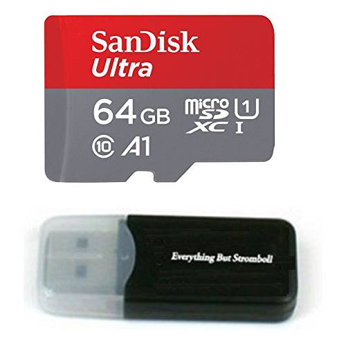 SanDisk 64GB 울트라 UHS-I Class 10 미니 SDXC 메모리 카드 for 갤럭시 Note 선풍기 Edition, J3, J7, J7 Prime, Z4, AMP Prime 2, Express Prime 2 휴대폰 번들,묶음 with Everything but Stromboli 리더,리더기