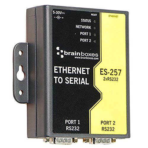 Brainboxes - 디바이스 서버, 국자 - 2 포트 - 10MB LAN, 100MB LAN, RS-232 (ES-257)