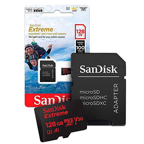 SanDisk Extreme 128GB microSDXC UHS-I U3 V30 A1 메모리 카드 - SDSQXAF-128G-GN6AA