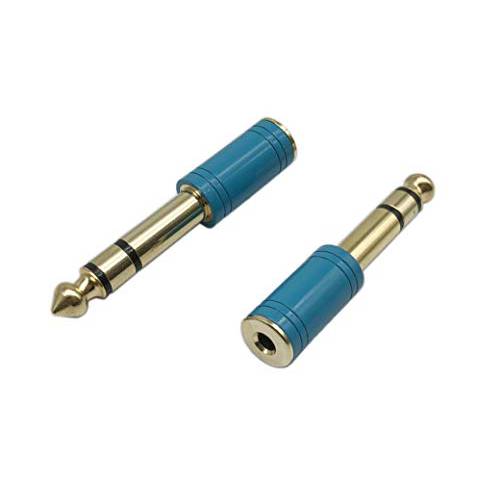 CERRXIAN 직각 1/ 4 Male to 1/ 8 Female Adapter, 90 도 6.35mm 3 기둥 Male to 3.5mm Female 스테레오 TRS 헤드폰 오디오 컨버터 Connector(2-Pack)