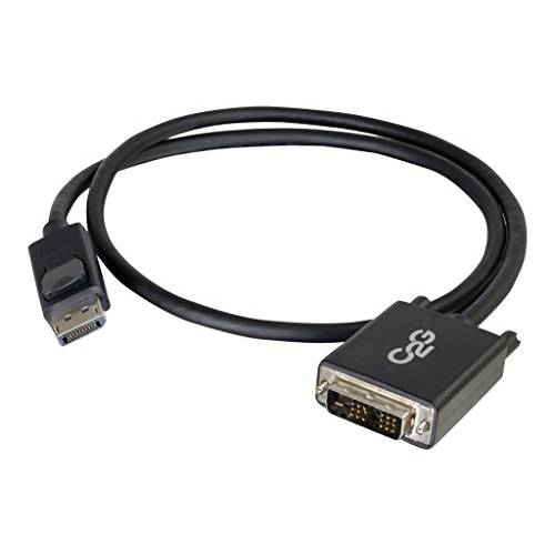 C2G 54328 DisplayPort,DP Male to Single Link DVI-D Male 어댑터 케이블, TAA Compliant, 블랙 (3 Feet, 0.91 Meters)