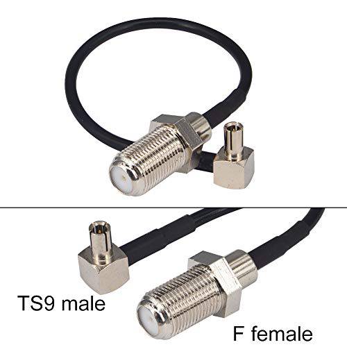 Pack of 2 F Female to TS9 Male 커넥터 분배 결합기 케이블 피그테일 RG174 15CM(F to TS9)