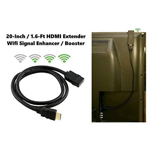 IENZA HDMI Male to Female Extender, Port Saver, Signal Enhancer, 와이파이 증폭기 케이블 케이블 for 더빠른 스트리밍 Ideal for 구글 Chromecast, Fire, Roku, TV Stick HD&  비슷한 디바이스