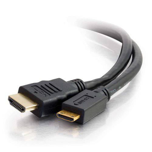 C2G 40307 4K UHD 고속 HDMI to 미니 HDMI 케이블 (60Hz) with 랜포트 for 4K Devices, 블랙 (6.6 Feet, 2 Meters)