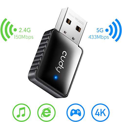 Cudy WU600 AC 600Mbps USB 와이파이 어댑터 PC 5GHz 2.4GHz 와이파이 동글 와이파이 USB USB 무선 랜카드 데스크탑 노트북 - Mini 사이즈 오토 설치 Compatible 윈도우 XP 7 8 8.1 10 for for with