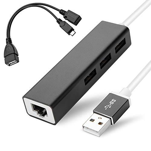 OTG 케이블 for TV Stick 4K with 랜포트, 3 Port USB 허브 to Add 스토리지 and RJ45 랜 for Buffer-Free