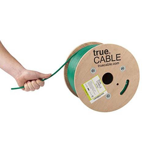 trueCABLE Cat6 Riser (CMR), 500ft, Green, 23AWG 4 Pair Solid 베어 Copper, 550MHz, ETL Listed, 비차폐 Twisted Pair (UTP), 벌크, 대용량 랜선, 랜 케이블