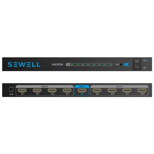 Sewell Direct SplitDeck, 1x4, 4K HDMI 분배기 - 지원 Full HD, 3D, HDR Signals, 4k@60hz (One Input to Four Outputs)