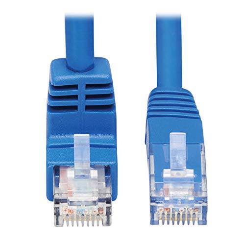 Tripp Lite 다운 앵글 Cat6 랜선, 랜 케이블, 기가비트 Molded UTP 네트워크 패치 케이블, Blue, 15 ft. (N204-015-BL-DN)