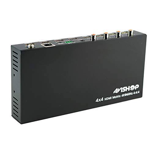 AVISHOP 4x4 HDMI Matrix Switch with 리모컨, 원격 지지 3D 4k Any 4 HDMI 입력 to Any 4 HDMI 스탠다드 출력