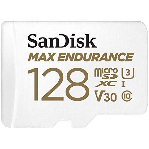 SanDisk 128GB MAX Endurance microSDXC 카드 어댑터포함 가정용 세큐리티 캠 and Dash 캠 - C10, U3, V30, 4K UHD, Micro SD 카드 - SDSQQVR-128G-GN6IA