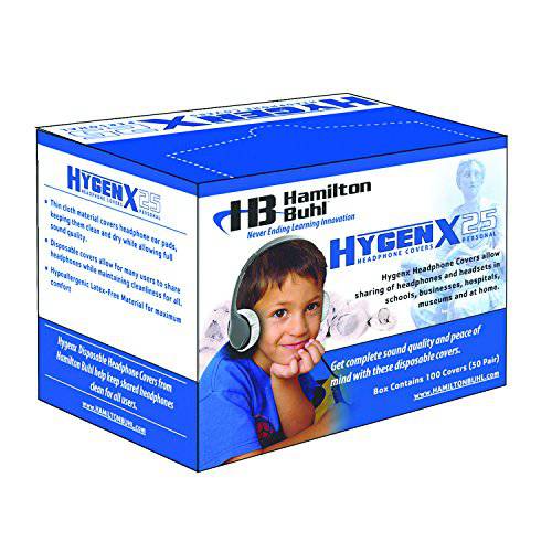 HamiltonBuhl HECHYGENX25 HygenX 일회용 헤드폰 Covers, On-Ear (Pack of 50)