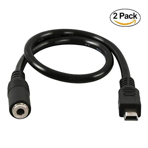 Wpeng (2-Pack) 미니 USB Male to 3.5mm Jack Female 오디오 케이블 케이블 for Active Clip 마이크 마이크,마이크로폰 어댑터 케이블-1Feet