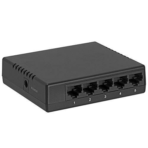 CMPLE 5-Port 10/ 100 Mbps 고속 랜포트 네트워크 Switch RJ45 랜포트 Hub, Plug-and-Play, 팬리스 저소음 모양뚜껑디자인 (1250-N)