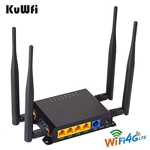 KuWFi 300Mbps 3G 4G LTE 차량용 와이파이 무선 라우터,공유기 연장 Strong Signal 차량용 와이파이 라우터 with USB Port SIM 카드 Slot with 외장 안테나 for USA/ Canada/ 멕시코 SIM 카드
