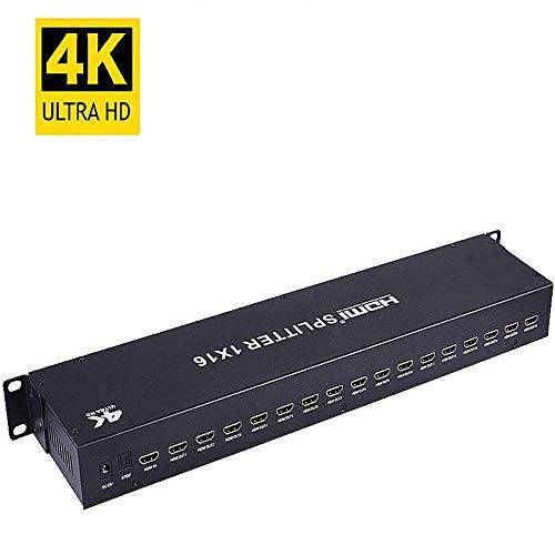 4K 1x16 HDMI 분배 1 인 16 Out by brandnameeng-Ultra HD HDMI TV Splitter, 4K 60Hz, Powered HDMI support 4K/ 8MP/ 5MP/ 1080P and 3D for 엑스박스 PS4 PS3 파이어 Stick Blue Ray 애플 TV HDTV-Adapter Included
