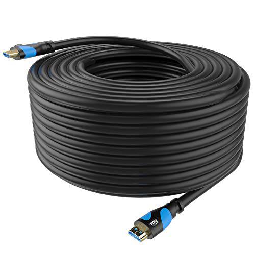 HDMI 케이블 50 Feet Postta 4K HDMI2.0 케이블 지지 4K(2160P), 3D, 1080P, Ethernet, 오디오 Return(ARC)-(Black-Pale Blue)