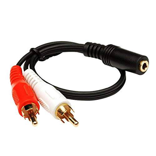 CNE63455 2 x RCA Male, 1 x 3.5mm 스테레오 Female, Y-Cable 6-Inch 금도금 Connector, 6-Pack