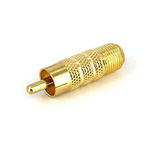 brandnameeng.com One-piece RCA to F Type 동축, 동축ial,COAX 케이블 - M/ F - Gold-plated RCA to RG6 F Type 동축 케이블 어댑터 (RCACOAXMF)