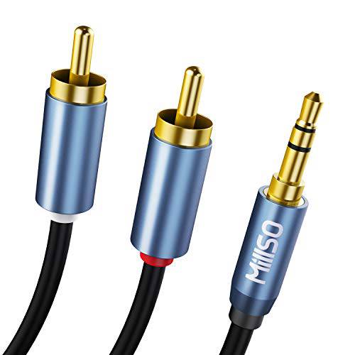 3.5mm to RCA, MillSO (16 FT) RCA to 3.5mm AUX 케이블 1/ 8 to RCA Male 고급 스테레오 오디오 케이블 for Connects a Smartphone, Tablet, or MP3 플레이어 to a 스피커 or Other RCA-Enabled 장치  16ft/ 5m