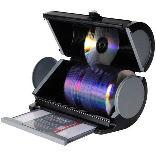 Atlantic 80 디스크 CD DVD 보관함 Manager - Protect and Organize Media Durable 하드 플라스틱 in 블랙 PN85012055