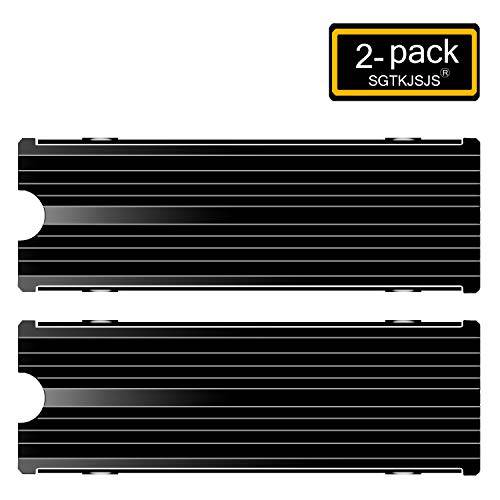 M.2 히트싱크 SSD 쿨러 for PCIE NVME or SATA m2 2280 SSD Cooling（Black 2 Pieces）