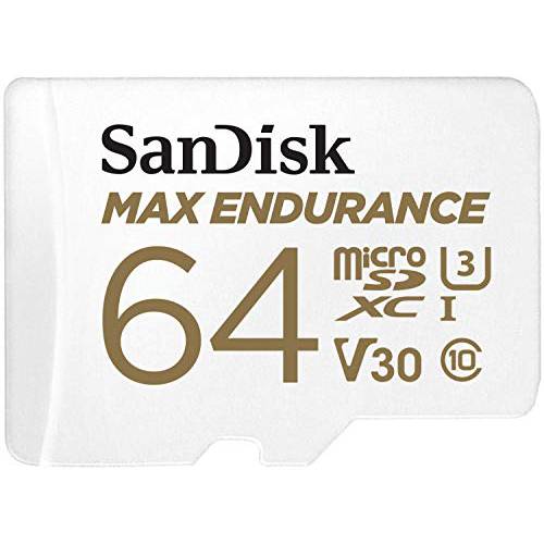 SanDisk 64GB MAX Endurance microSDXC 카드 어댑터포함 가정용 세큐리티 캠 and Dash 캠 - C10, U3, V30, 4K UHD, Micro SD 카드 - SDSQQVR-064G-GN6IA