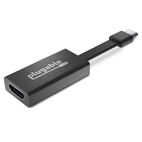 Plugable USB C to HDMI 어댑터 4K 30Hz, 썬더볼트 3 to HDMI 어댑터 호환가능한 with 맥북 Pro, 윈도우, Chromebooks, 2018+ 아이패드 Pro, Dell XPS, 썬더볼트 3 Ports and More