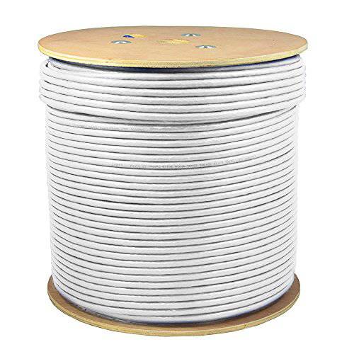 SolidLink 1000ft CAT6A S/ FTP in-Wall (CMR Rated) UL Listed 베어 Copper Solid 23AWG Conductor 550Mhz Fluke Tested 랜포트 와이어 (Gray)