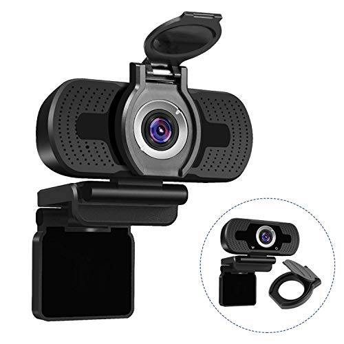 Dericam Webcam, 1080P Full HD Webcam, USB Webcam, 마개 and Play 화상 통화 컴퓨터 카메라 for Online Chatting and 실천하기 스트리밍 with Built-in 마이크 and 프라이버시 커버