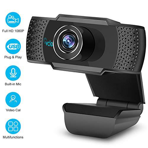 1080P HD 웹카메라 with Microphone, 웹카메라 for 게이밍 Conferencing, 노트북 or 데스트탑 Webcam, USB 컴퓨터 카메라 for 맥 엑스박스 유튜브 Skype
