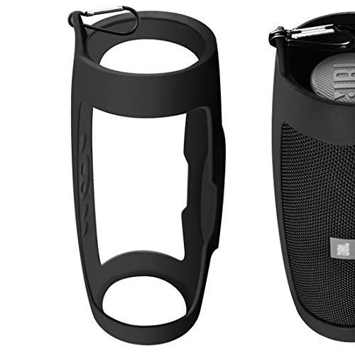 Geekria 실리콘 Casefor JBL 충전 4 방수 휴대용 무선 블루투스 Speaker, JBL Charge4 실리콘 Case커버 with Keychain, 보호 케이스, Wearable 경량 (Black)
