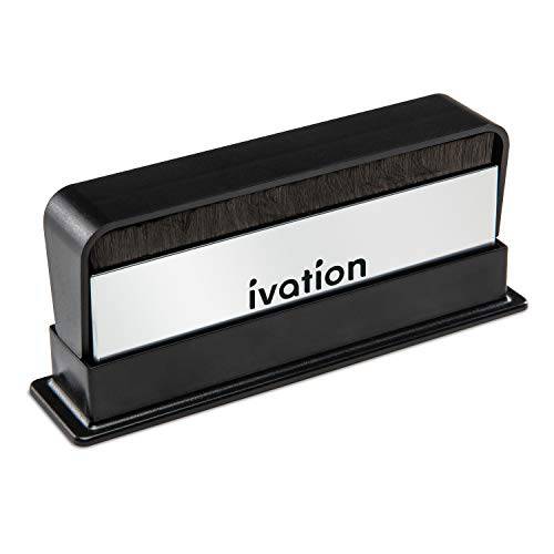 Ivation 2-in-1 Vinyl LP레코드 클리닝 브러쉬 with 카본 Fiber and 벨벳 브러쉬 Includes 스위블 덮개&  대 for Secure 스토리지